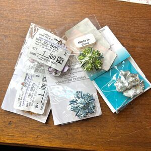 Assorted Jewelry Making Brooch Pins and Pendant Spacers with Swarovski Crystals